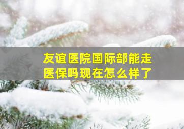 友谊医院国际部能走医保吗现在怎么样了