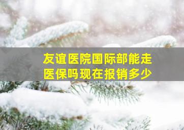 友谊医院国际部能走医保吗现在报销多少