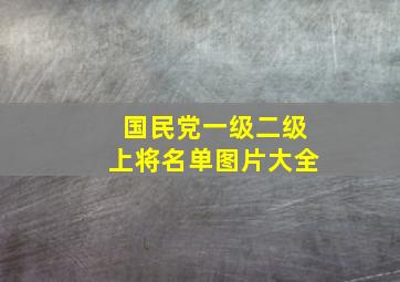 国民党一级二级上将名单图片大全