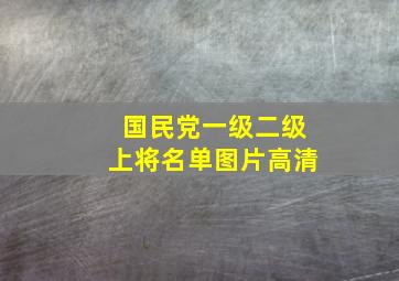 国民党一级二级上将名单图片高清