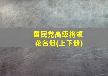 国民党高级将领花名册(上下册)