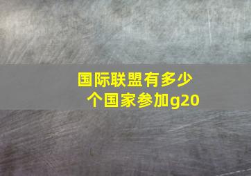 国际联盟有多少个国家参加g20