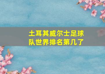 土耳其威尔士足球队世界排名第几了