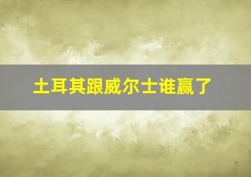 土耳其跟威尔士谁赢了