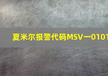 夏米尔报警代码MSV一0101