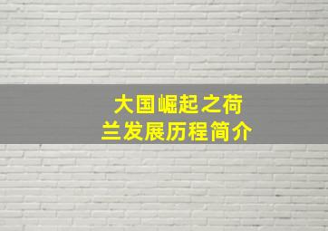 大国崛起之荷兰发展历程简介