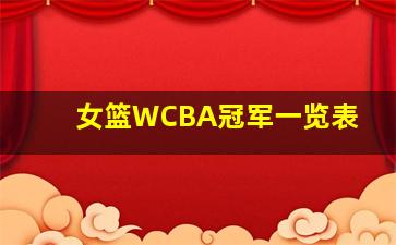 女篮WCBA冠军一览表