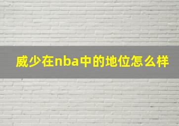 威少在nba中的地位怎么样