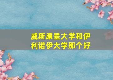 威斯康星大学和伊利诺伊大学那个好