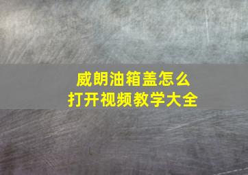 威朗油箱盖怎么打开视频教学大全