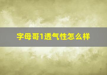 字母哥1透气性怎么样