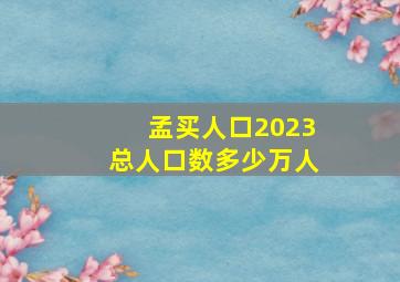 孟买人口2023总人口数多少万人