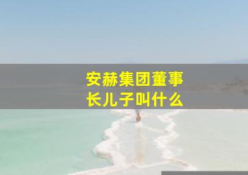 安赫集团董事长儿子叫什么