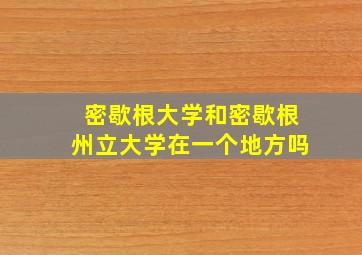 密歇根大学和密歇根州立大学在一个地方吗