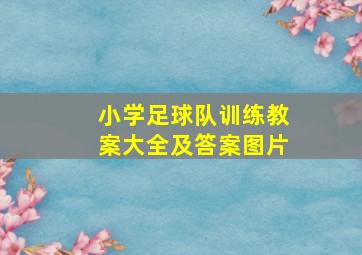 小学足球队训练教案大全及答案图片