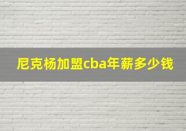 尼克杨加盟cba年薪多少钱