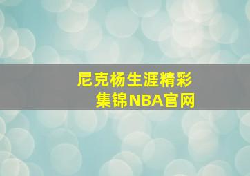 尼克杨生涯精彩集锦NBA官网