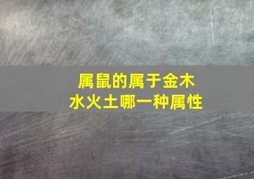 属鼠的属于金木水火土哪一种属性