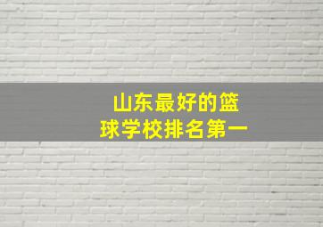 山东最好的篮球学校排名第一