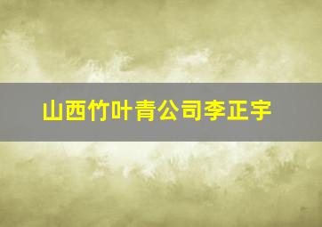 山西竹叶青公司李正宇