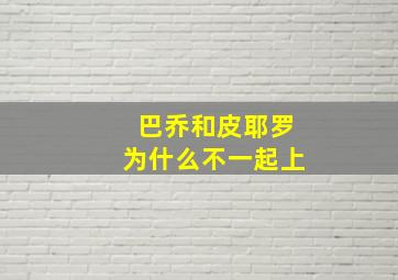 巴乔和皮耶罗为什么不一起上