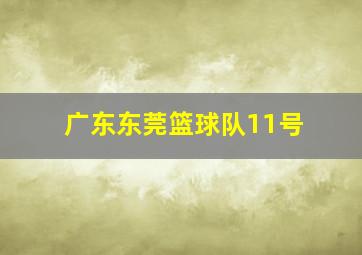 广东东莞篮球队11号