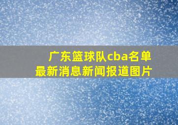 广东篮球队cba名单最新消息新闻报道图片