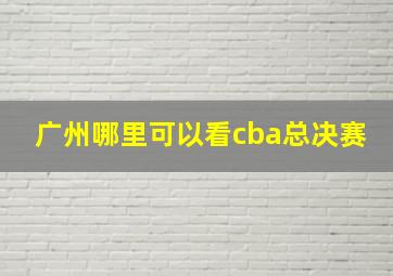 广州哪里可以看cba总决赛