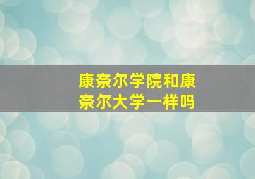 康奈尔学院和康奈尔大学一样吗