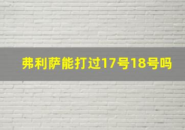 弗利萨能打过17号18号吗