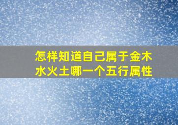 怎样知道自己属于金木水火土哪一个五行属性