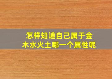 怎样知道自己属于金木水火土哪一个属性呢