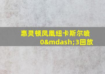 惠灵顿凤凰纽卡斯尔喷0—3回放