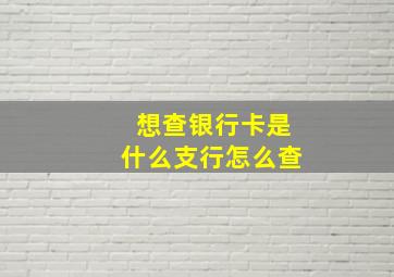 想查银行卡是什么支行怎么查