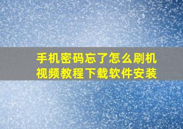 手机密码忘了怎么刷机视频教程下载软件安装