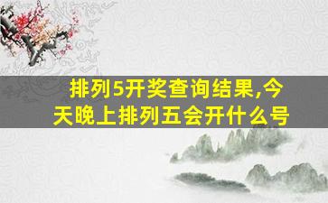 排列5开奖查询结果,今天晚上排列五会开什么号