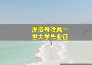 摩洛哥哈桑一世大学毕业证