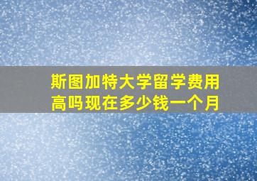 斯图加特大学留学费用高吗现在多少钱一个月