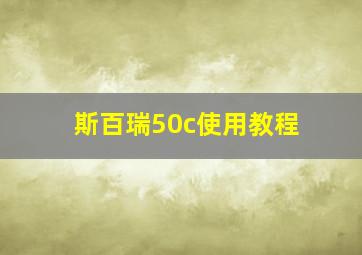 斯百瑞50c使用教程