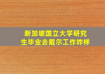 新加坡国立大学研究生毕业去戴尔工作咋样