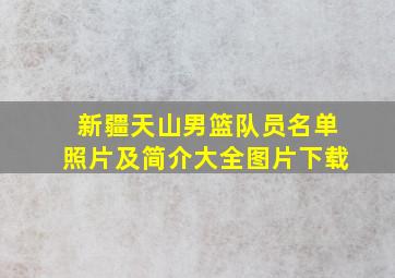 新疆天山男篮队员名单照片及简介大全图片下载