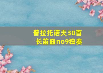 普拉托诺夫30首长笛曲no9独奏