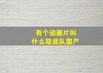 有个动画片叫什么陆战队国产