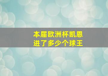 本届欧洲杯凯恩进了多少个球王