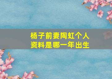 杨子前妻陶虹个人资料是哪一年出生