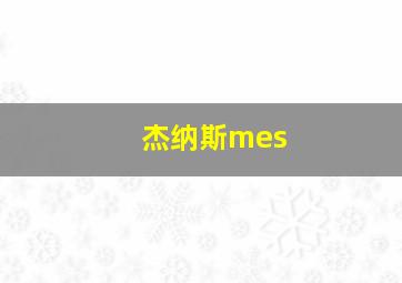 杰纳斯mes