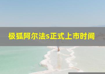 极狐阿尔法s正式上市时间