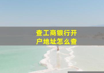 查工商银行开户地址怎么查