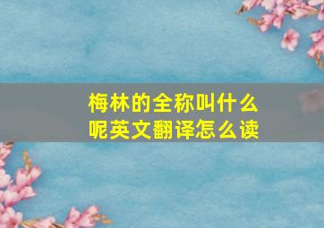 梅林的全称叫什么呢英文翻译怎么读