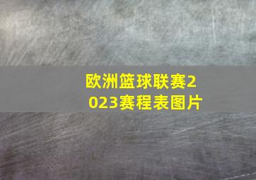 欧洲篮球联赛2023赛程表图片